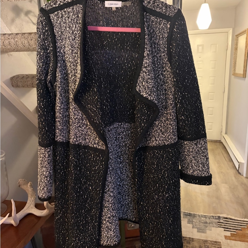 Calvin Klein Black and White Knit Sweater